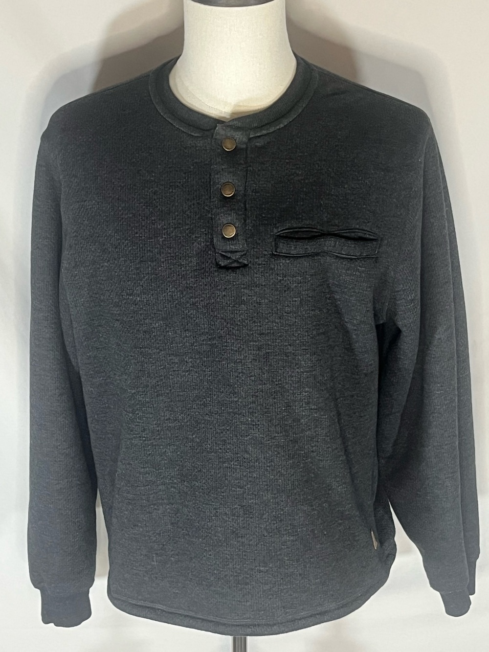 Coleman Men’s Henley Sweatshirt Long Sleeve Sherpa Lined Waffle Knit Pocket XL